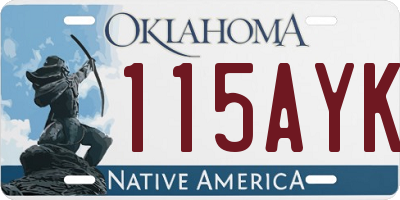 OK license plate 115AYK