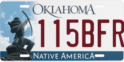 OK license plate 115BFR