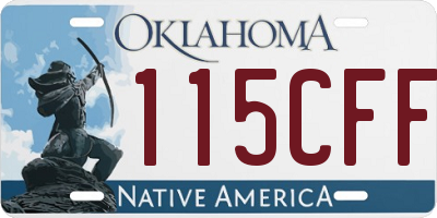 OK license plate 115CFF