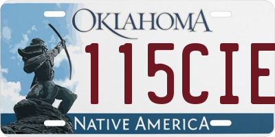 OK license plate 115CIE