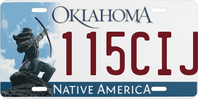 OK license plate 115CIJ