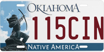 OK license plate 115CIN