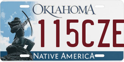 OK license plate 115CZE