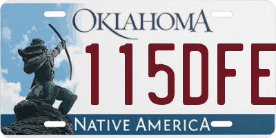OK license plate 115DFE
