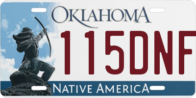 OK license plate 115DNF