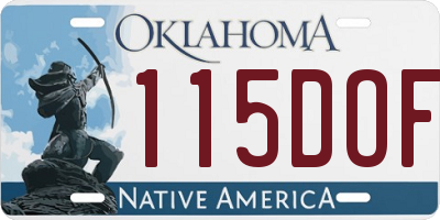 OK license plate 115DOF