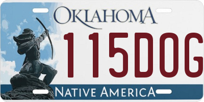 OK license plate 115DOG