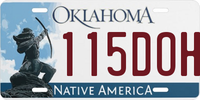 OK license plate 115DOH