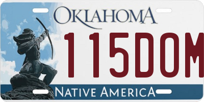 OK license plate 115DOM