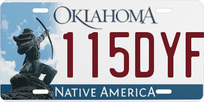 OK license plate 115DYF