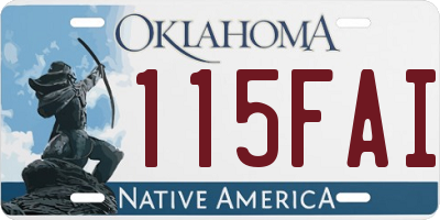 OK license plate 115FAI