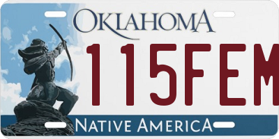 OK license plate 115FEM
