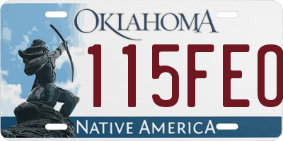 OK license plate 115FEO