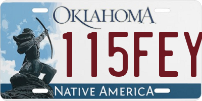 OK license plate 115FEY