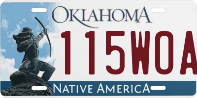 OK license plate 115WOA