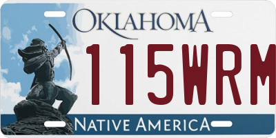 OK license plate 115WRM