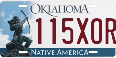 OK license plate 115XOR