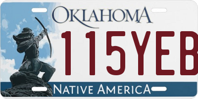 OK license plate 115YEB