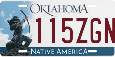 OK license plate 115ZGN