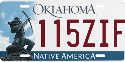 OK license plate 115ZIF