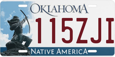 OK license plate 115ZJI