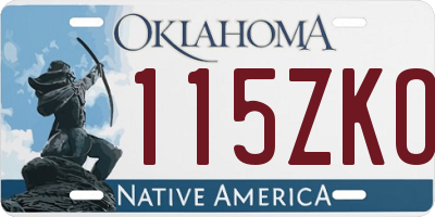 OK license plate 115ZKO