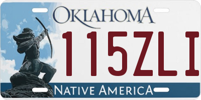 OK license plate 115ZLI
