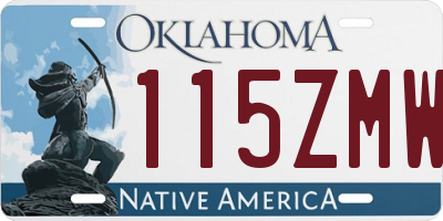 OK license plate 115ZMW