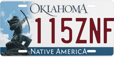 OK license plate 115ZNF