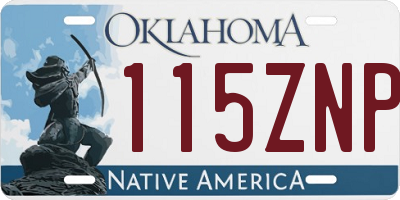OK license plate 115ZNP