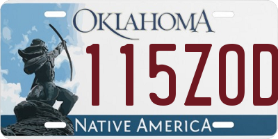 OK license plate 115ZOD