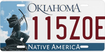 OK license plate 115ZOE
