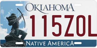 OK license plate 115ZOL