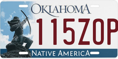 OK license plate 115ZOP