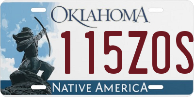 OK license plate 115ZOS