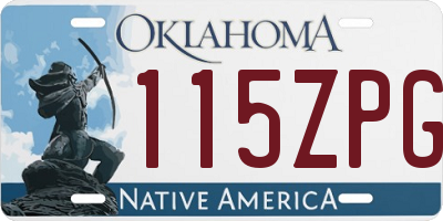 OK license plate 115ZPG