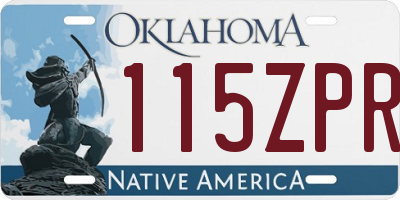 OK license plate 115ZPR