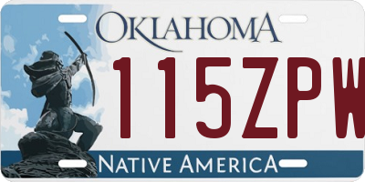 OK license plate 115ZPW