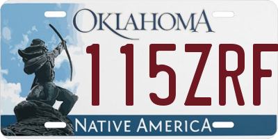 OK license plate 115ZRF
