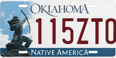 OK license plate 115ZTO