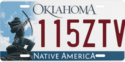 OK license plate 115ZTV