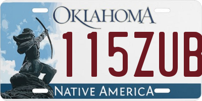 OK license plate 115ZUB