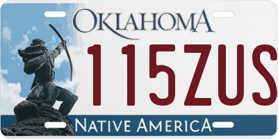 OK license plate 115ZUS