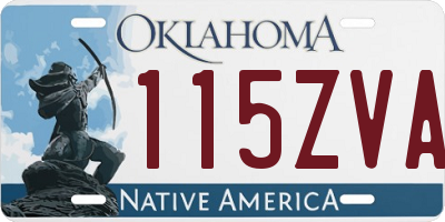 OK license plate 115ZVA