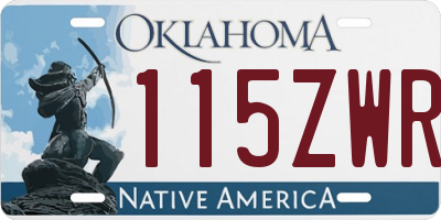 OK license plate 115ZWR