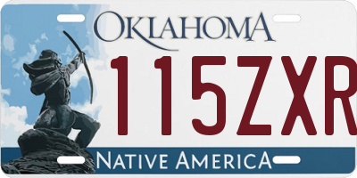 OK license plate 115ZXR