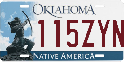OK license plate 115ZYN