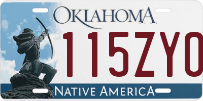 OK license plate 115ZYO