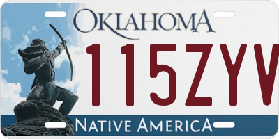 OK license plate 115ZYV