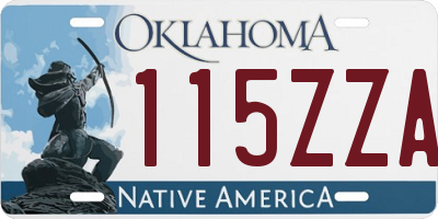 OK license plate 115ZZA